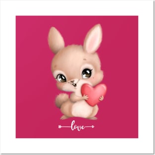 Cute squirrel with love Posters and Art